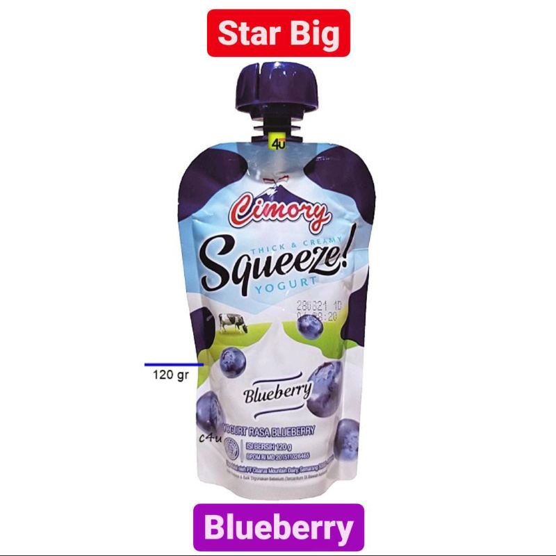 

Cimory SQUEEZE Thick and Creamy Yoghurt Blueberry 120 Gr