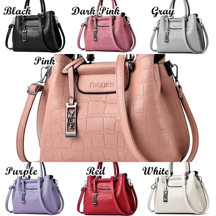 Handbag Wanita GD10688 Tas Jinjing Selempang Croco Kerja Elegan Import