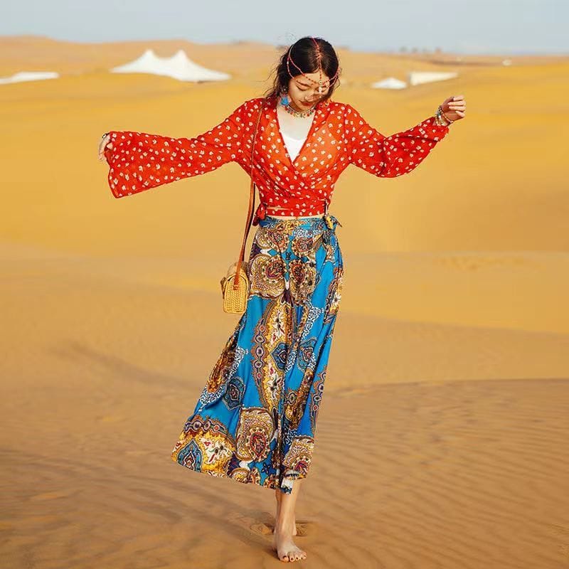 𝐑𝐄𝐀𝐃𝐘 𝐒𝐓𝐎𝐂𝐊 𝐒𝐀𝐅 - INEZ bohemian set woman premium / korean summer set / beachwear bali / setelan pan