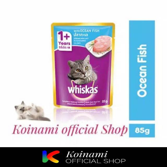 WHISKAS 80gr ADULT OCEAN FISH / wet food / makanan kucing dewasa / koinami petshop / cat food