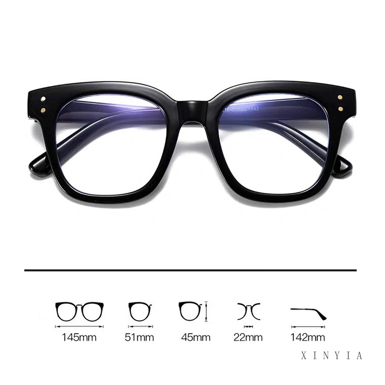 Korea Kacamata Anti Radiasi/Wanita Pria Frame Sunglasses Anti Transparan Radiasi Lensa