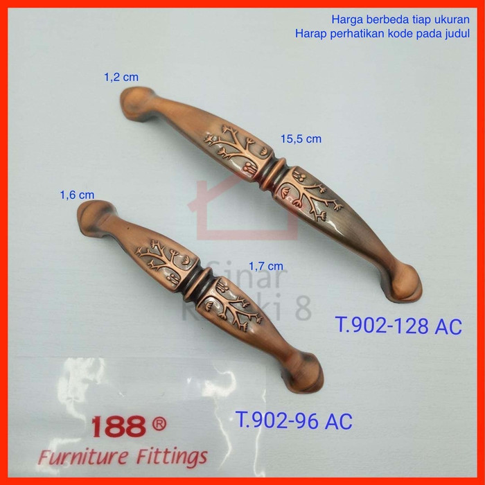Tarikan Laci 902 AC Handle Gagang Lemari Antik Vintage Klasik Bronze Klasik Pegangan Pintu