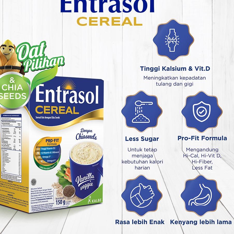 

ㅰX ENTRASOL CEREAL VANILLA VEGGIE (5 Sachet @30gr) READY 3396 ☽