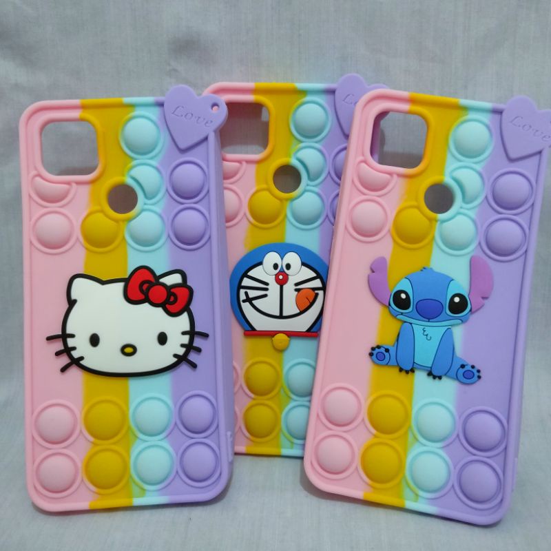 Xiaomi Redmi 9C 9A Casing Pop It Rainbow Kesing Hp Softcase Kartun Doraemon Murah