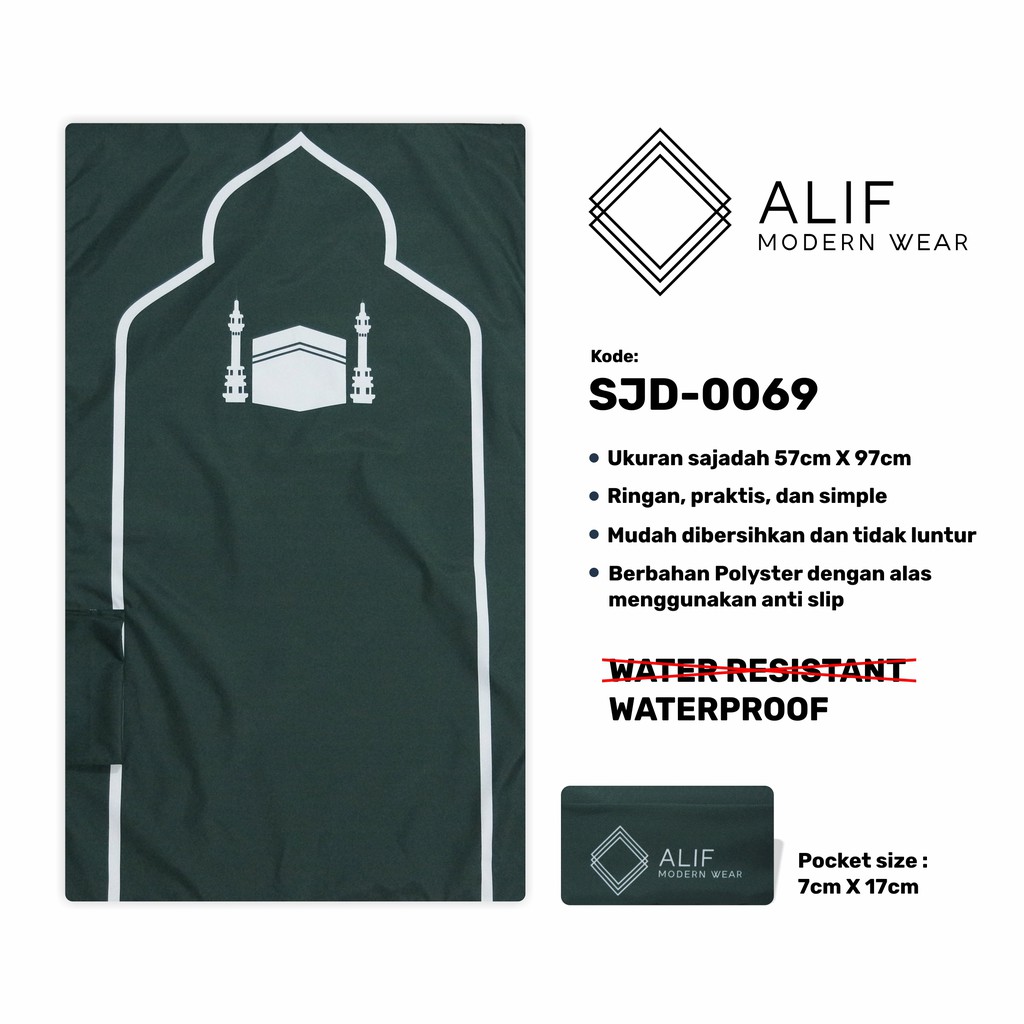 ALIF SAJADAH TRAVEL / SAKU / PORTABLE / WATERPROOF ( ALIF MODERN WEAR SJD-0069 )