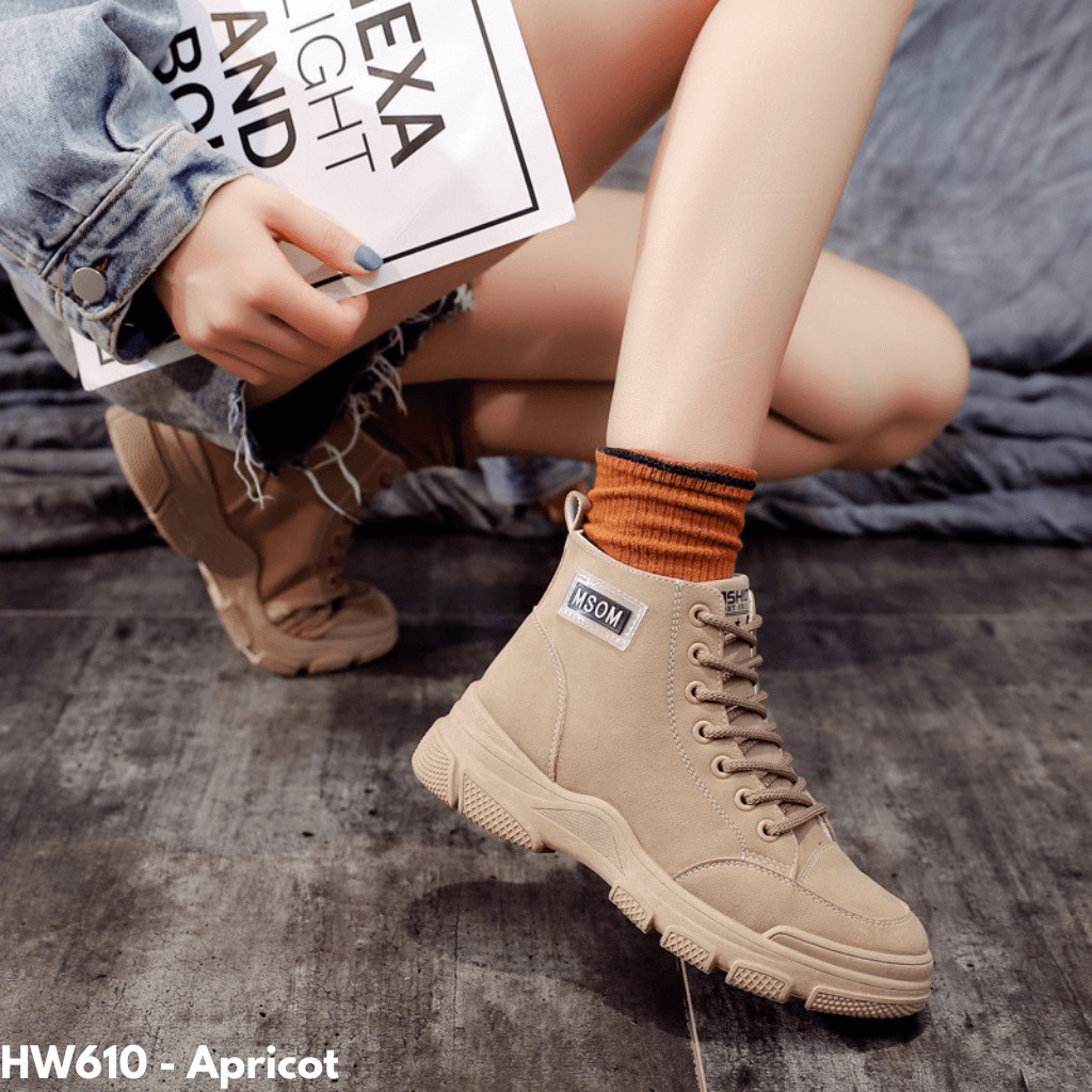 SEPATU BOOTS WANITA MODEL TERBARU IMPORT K POP FASHION TERKINI HW610 SE MATA KAKI