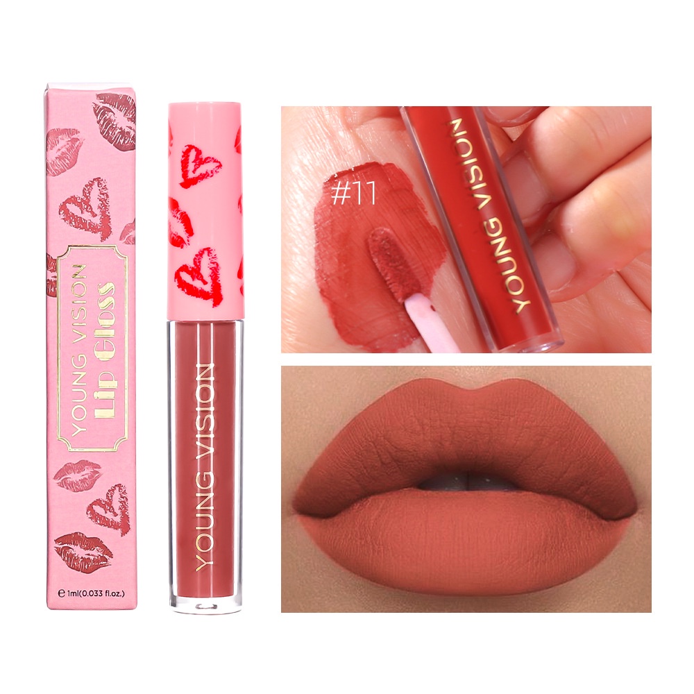YOUNG Matte Lipgloss Lipstick  Moisturizing Shine and Shimmer Plumping Lip Gloss Glasir Bibir Tahan Lama Tahan Air