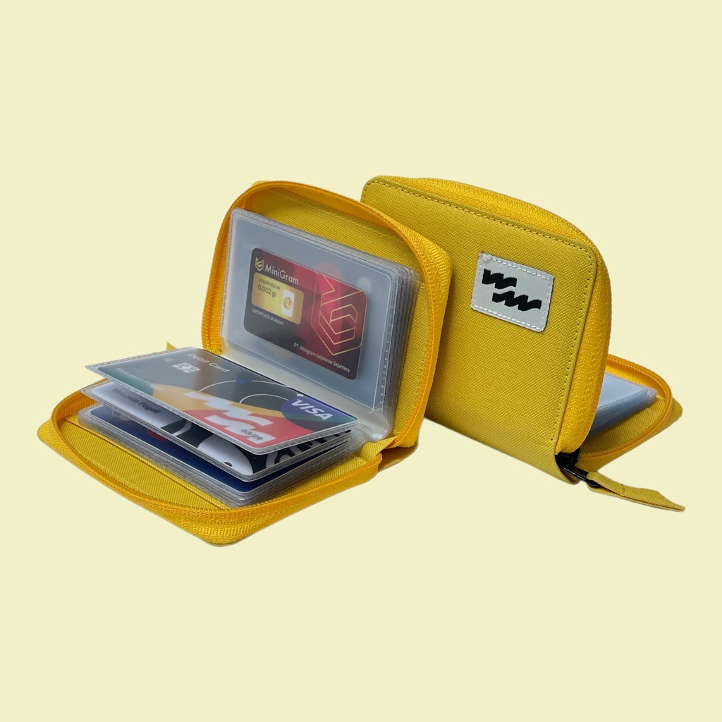 Dompet Kartu Resleting Card Holder Mika Tempat ATM Emas Batangan  24 slot