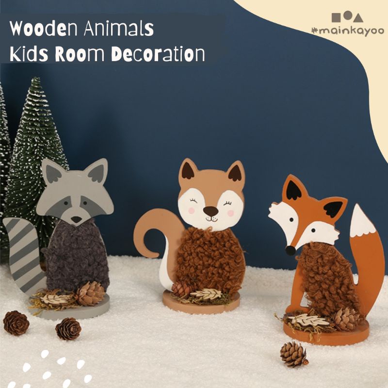 Decoration - Aesthetic Wooden Animals - Pajangan Dekorasi Ruang Anak