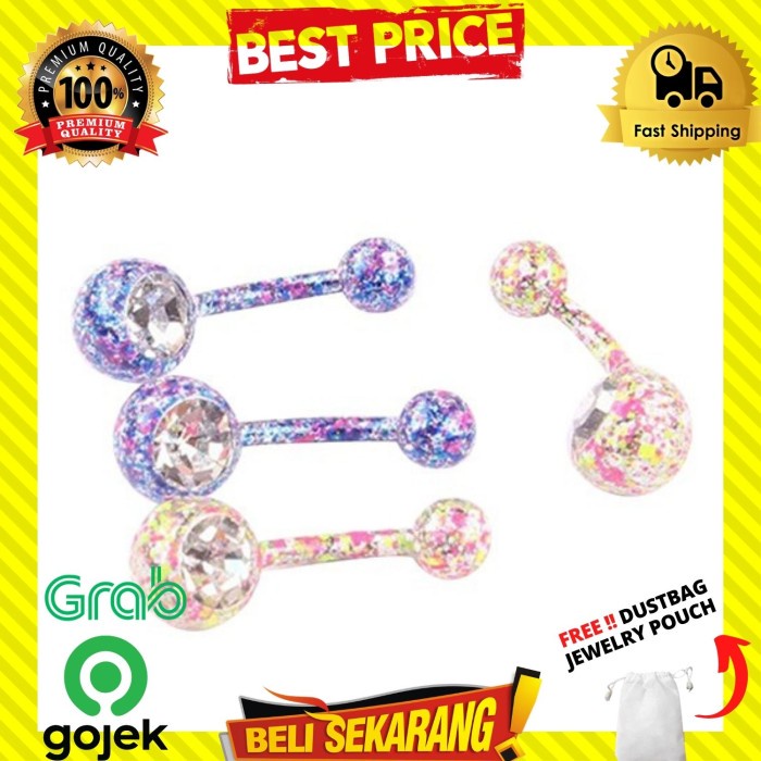 ANTING TINDIK TUSUK PRIA WANITA PUSAR GLITER UNISEX PREMIUM ORI A209 - BLUE