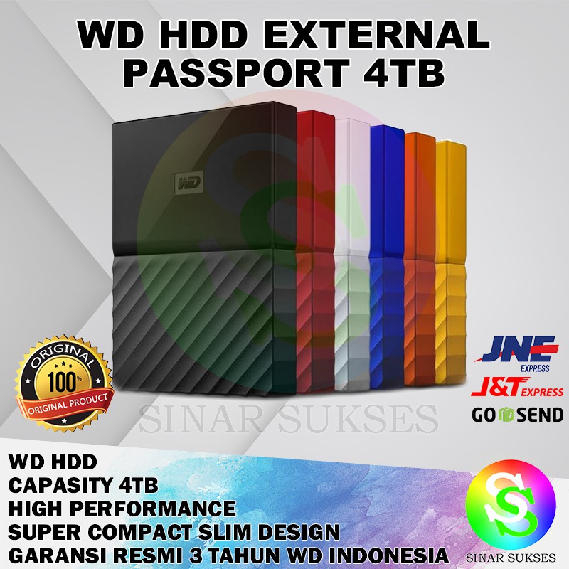 WESTERN DIGITAL WD HDD EXTERNAL PASSPORT 4TB 4 TB MURAH
