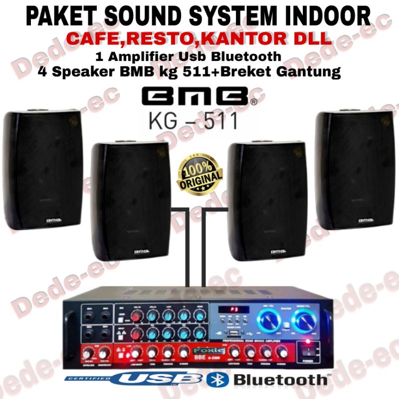 Paket speaker bmb Indoor Isi 4 Speaker Bmb KG 511 Original Untuk Cafe Kantor dan restoran