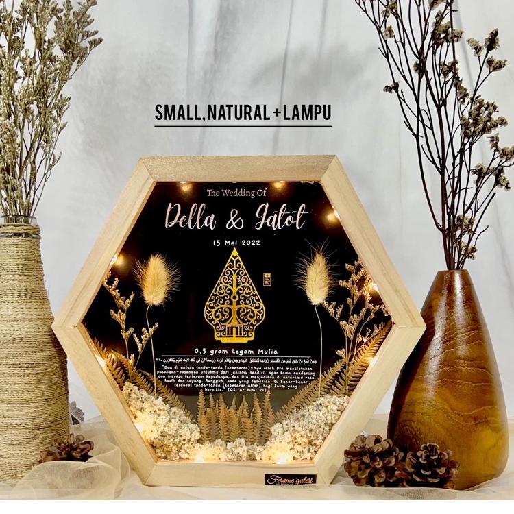 Lagi Tren.. Cinta17 -  Mahar Pernikahan Bingkai Mahar Rustic - Mahar Bingkai Hexagonal 3D