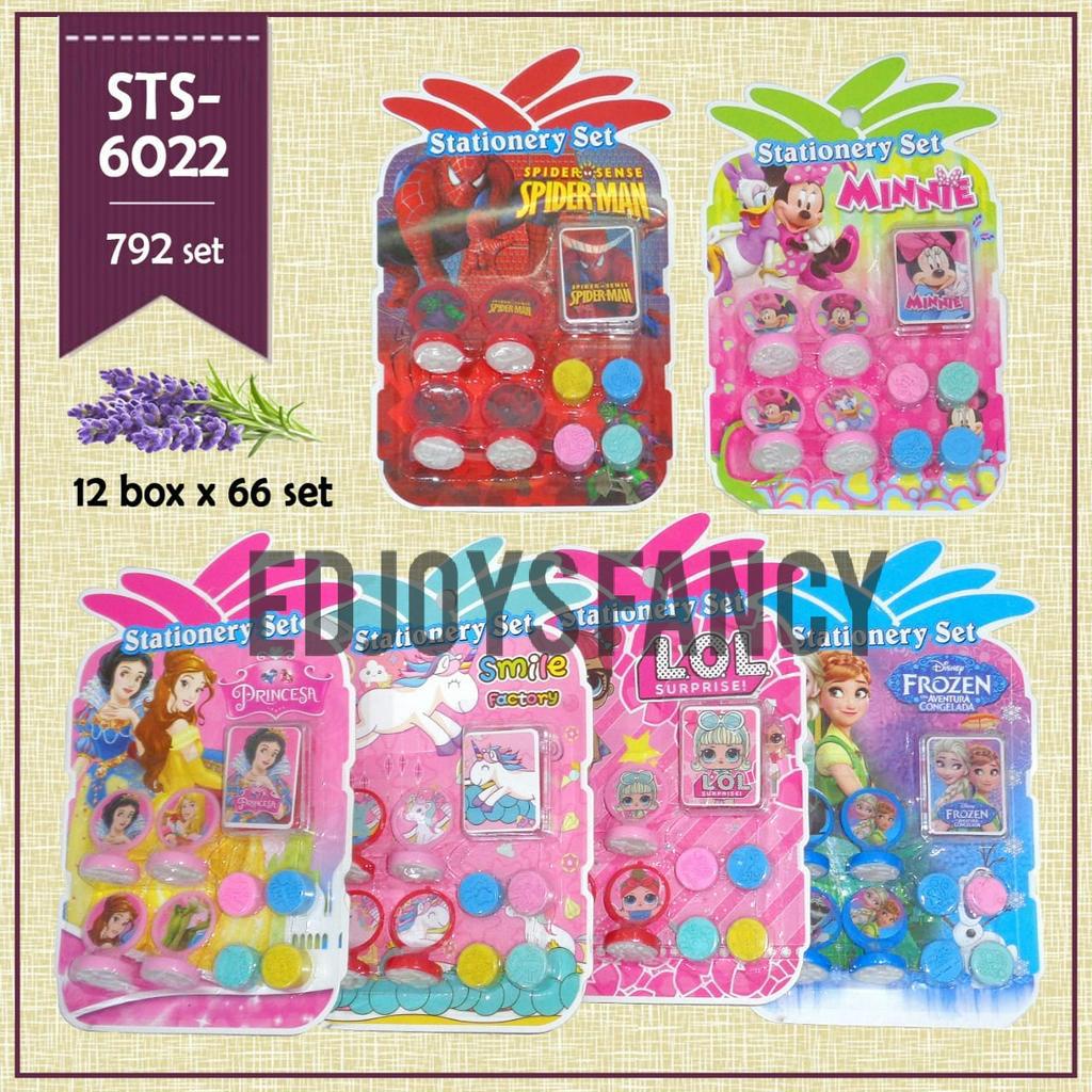 

Stamp set karakter disney set 8 pcs + bantal stamp STS-6022