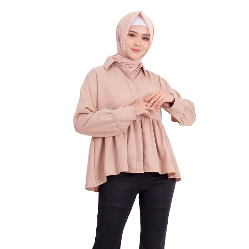 KEMEJA WANITA BLOUSE TANGAN PANJANG 711