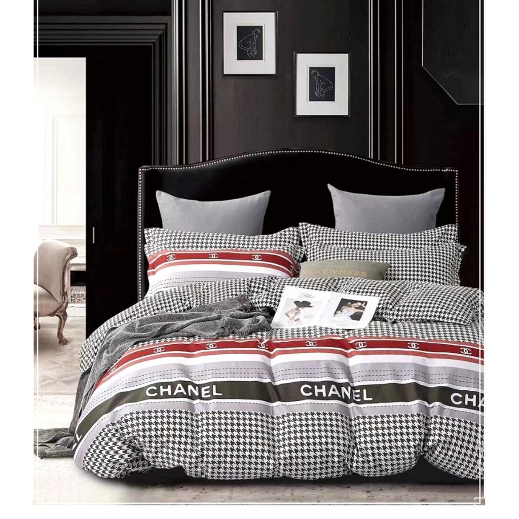 Sprei Katun Jepang Motif Chanel / Prada