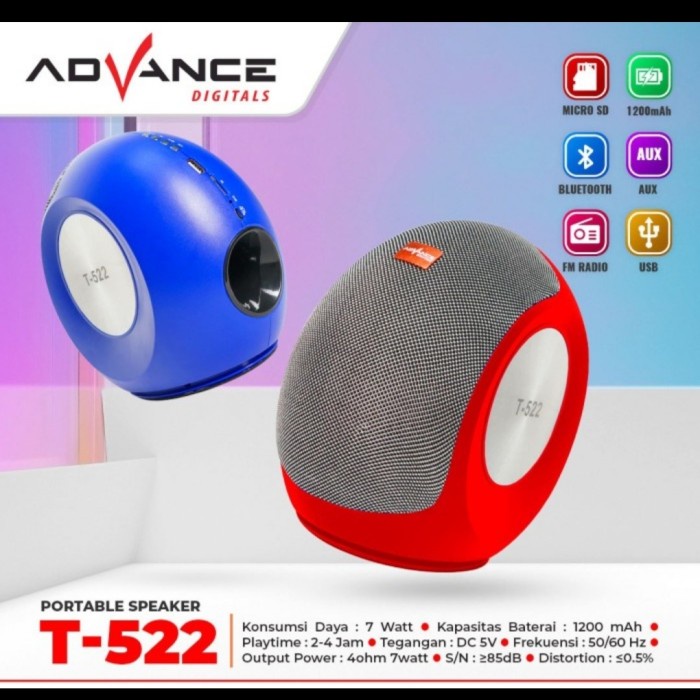 Speaker Advance Portable / Speaker Bluetooth Mini / T-522BT