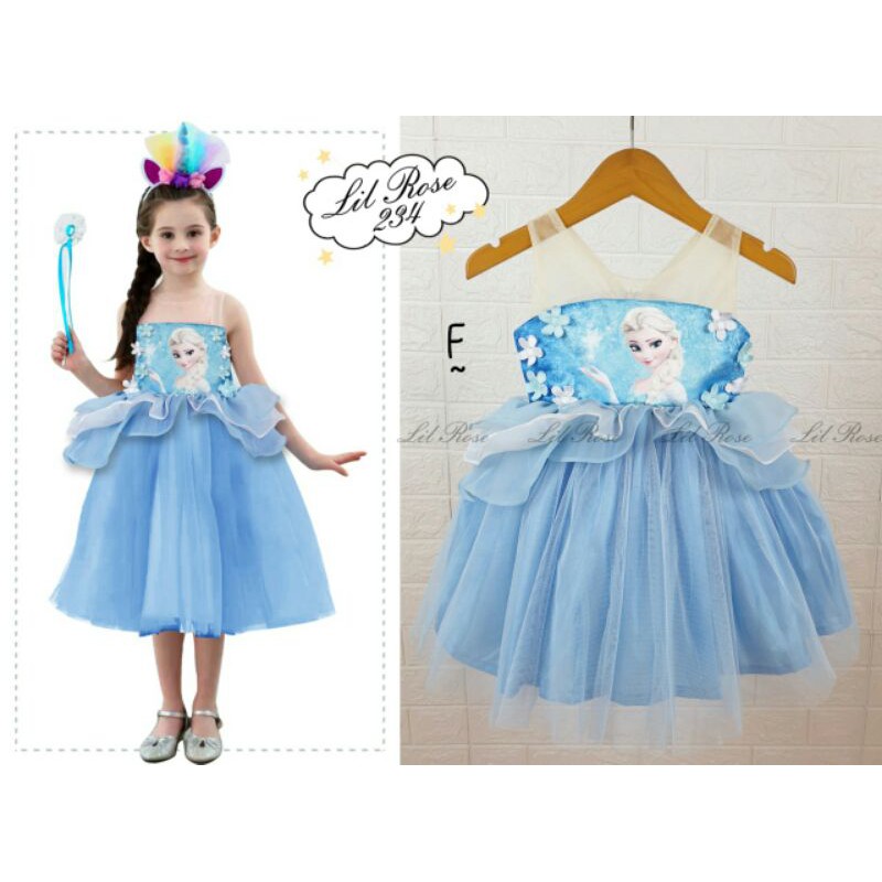 LR234 DRESS UNICORN &amp; FROZEN DRESS ULANG TAHUN SZ1-6TH