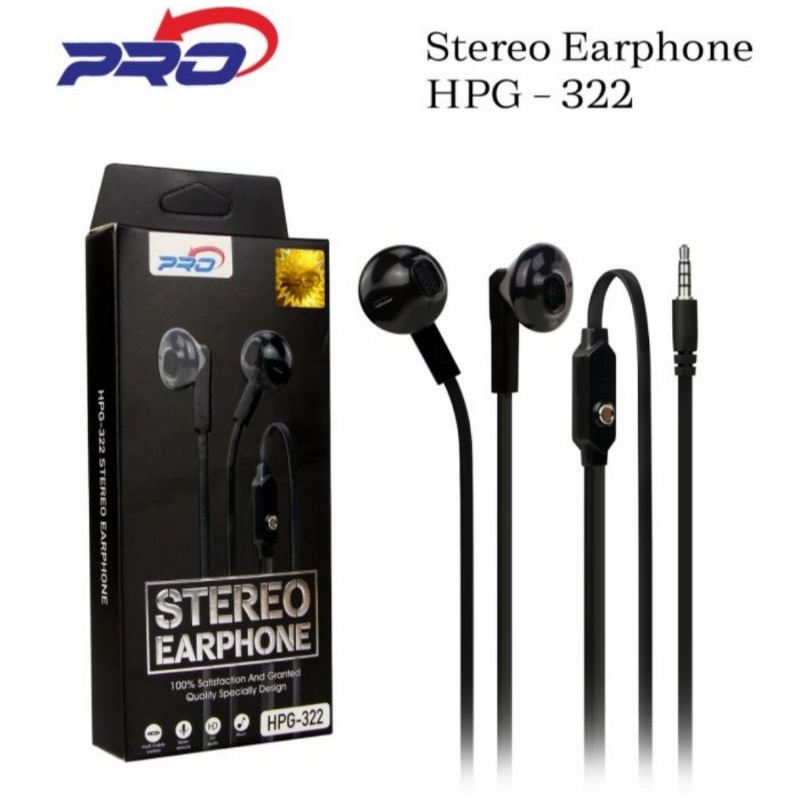 Handsfree Headset Pro HPG-322 Headphone Stereo Earphone Universal