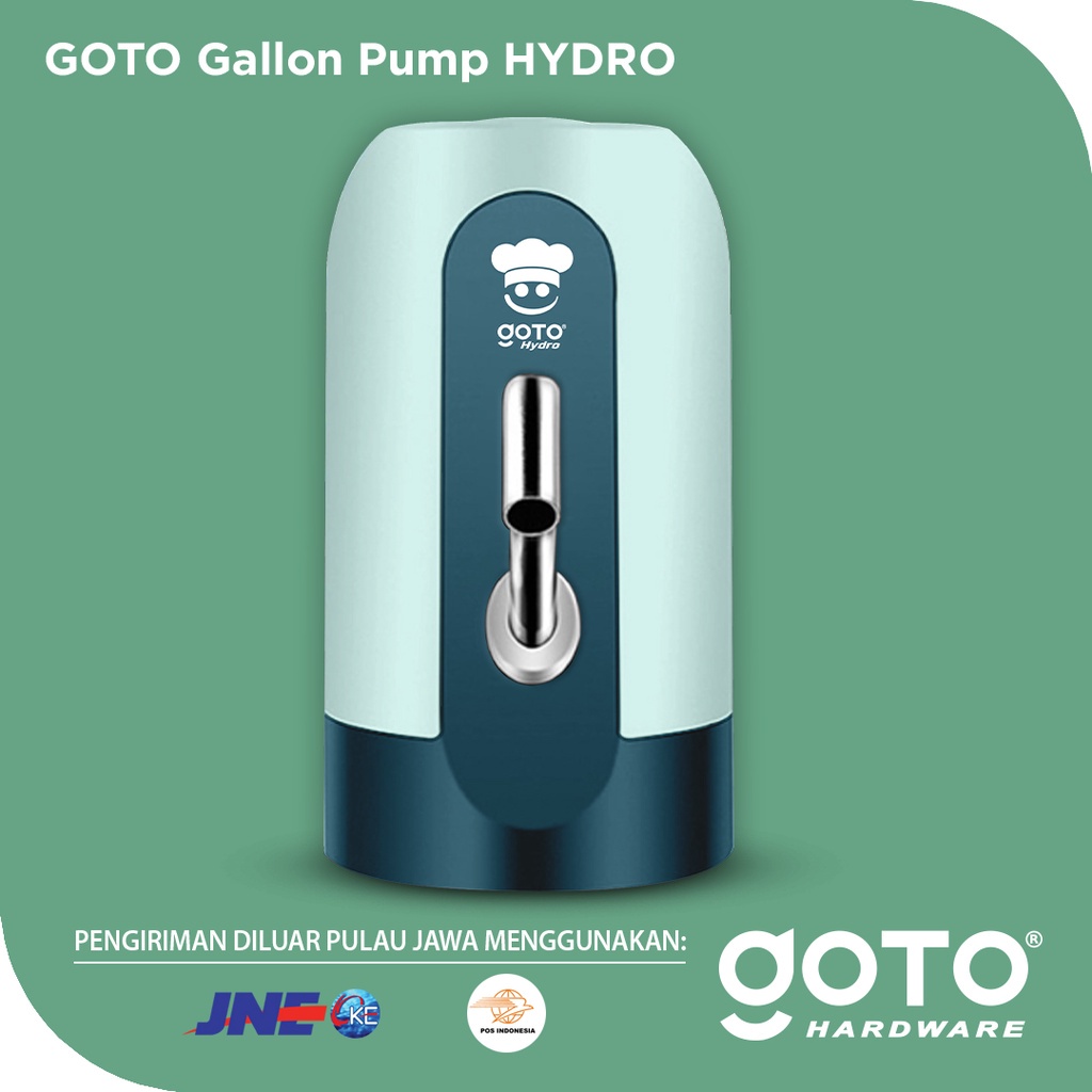 GOTO HYDRO Pompa Galon Elektrik LED Pencetan Air Minum Otomatis Murah Dispenser Alat Pemompa Kompa Galon Baterai Cas Automatic Water Pump Electric USB Charger Portable Recharge Food Grade Warna Hitam Putih Biru Hijau Ungu Pink