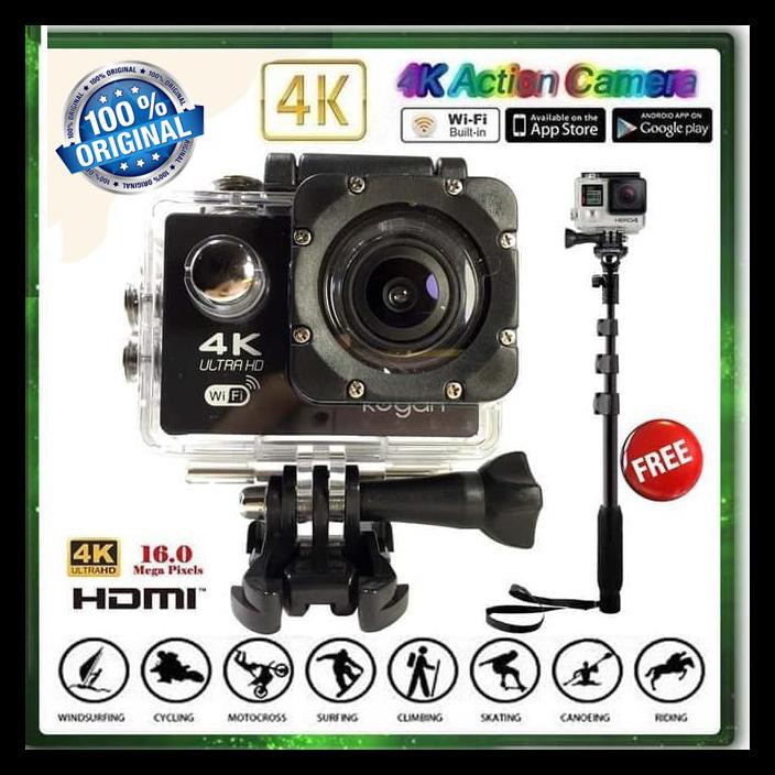 {BISA COD} KOGAN original Action Camera 4K 18MP Wifi Free Yunteng Tongsis Bluetooth SPECIAL Kode