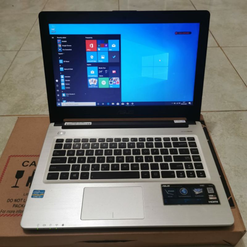 Laptop Asus K46CA Cor i3-3217U Ram 4GB HDD 500GB intel HD Graphic Windows 10 body slim mulus