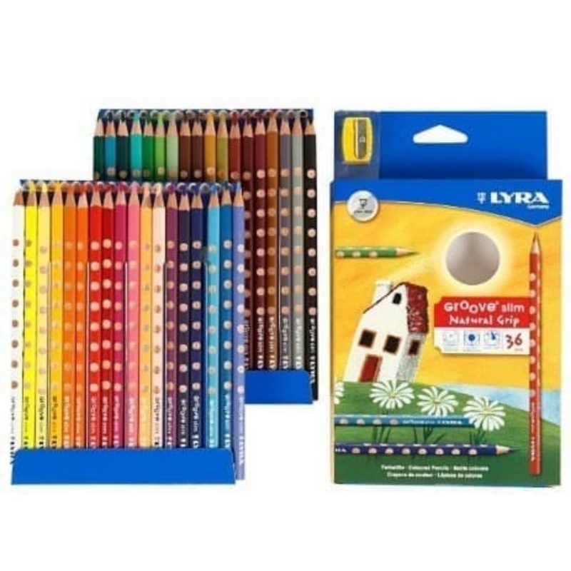

Pensil Warna Lyra Groove Slim Natural Grip Set 36 Pcs Free Peraut