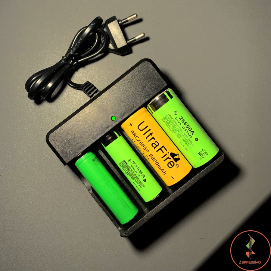 Charger 4 Slot Batere 18650 Senter Police Swat Baterai Ultrafire Vape