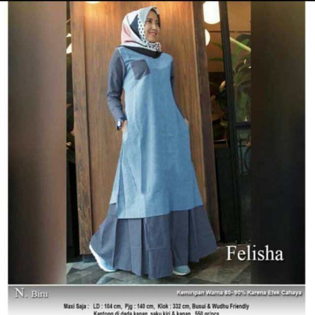  BAJU  BUSANA  MUSLIM WANITA  GAMIS SYARI PESTA  FELISHA BUSUI 