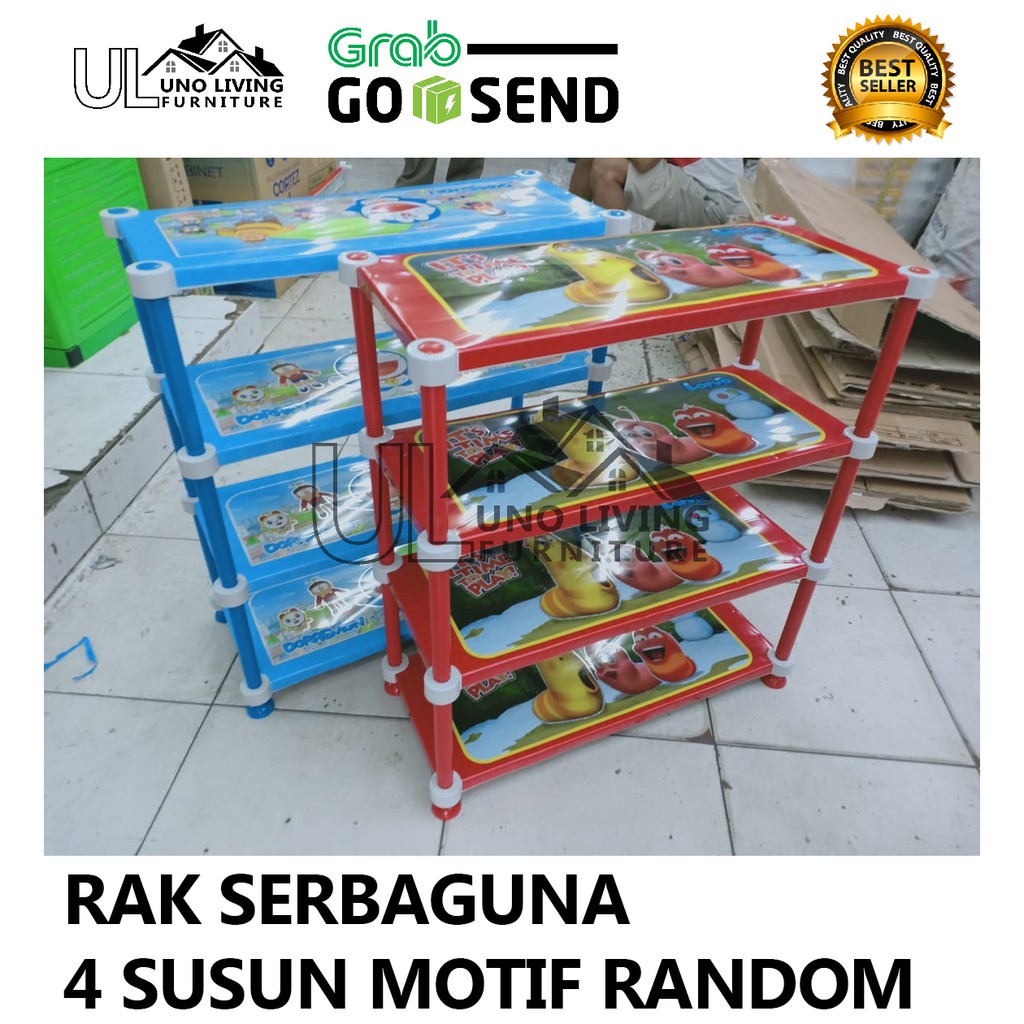 RAK PLASTIK / RAK SERBAGUNA / RAK SUSUN / RAK PORTABLE SUSUN 4 NAIBA MURAH