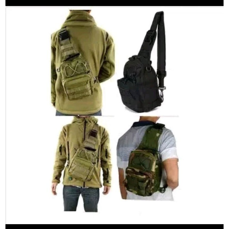 TAS SELEMPANG PRIA SLING BAG PUNGGUNG DADA ARMY LORENG RANSEL TNI MURAH