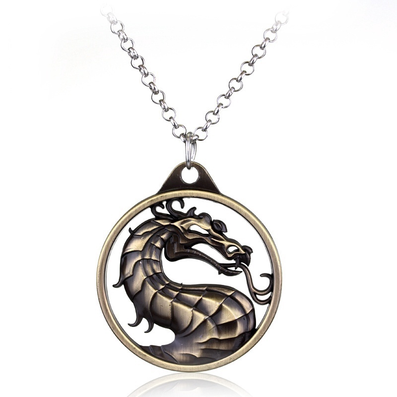 Kalung Dengan Liontin Mortal Kombat Game Fighting Dragon Jane Empire Gaya Vintage Untuk Fans