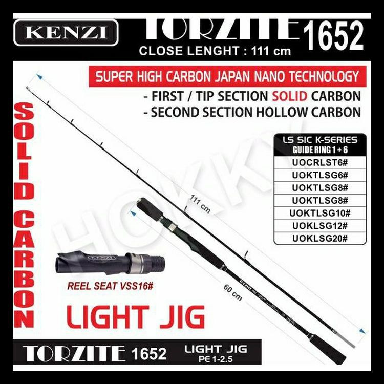 Termurah Joran Rod Pancing Light Jigging Kenzi Torzite 165Cm Solid Carbon Best Seller