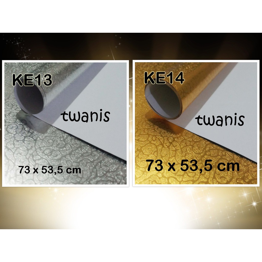 

20 LEMBAR KERTAS KADO EMBOS GOLD DAN SILVER KEMASAN PELAPIS BOX HAMPERS
