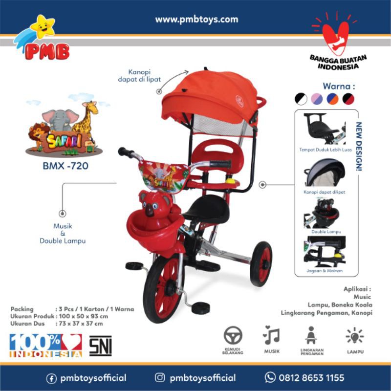 Sepeda Anak Roda Tiga PMB BMX 720