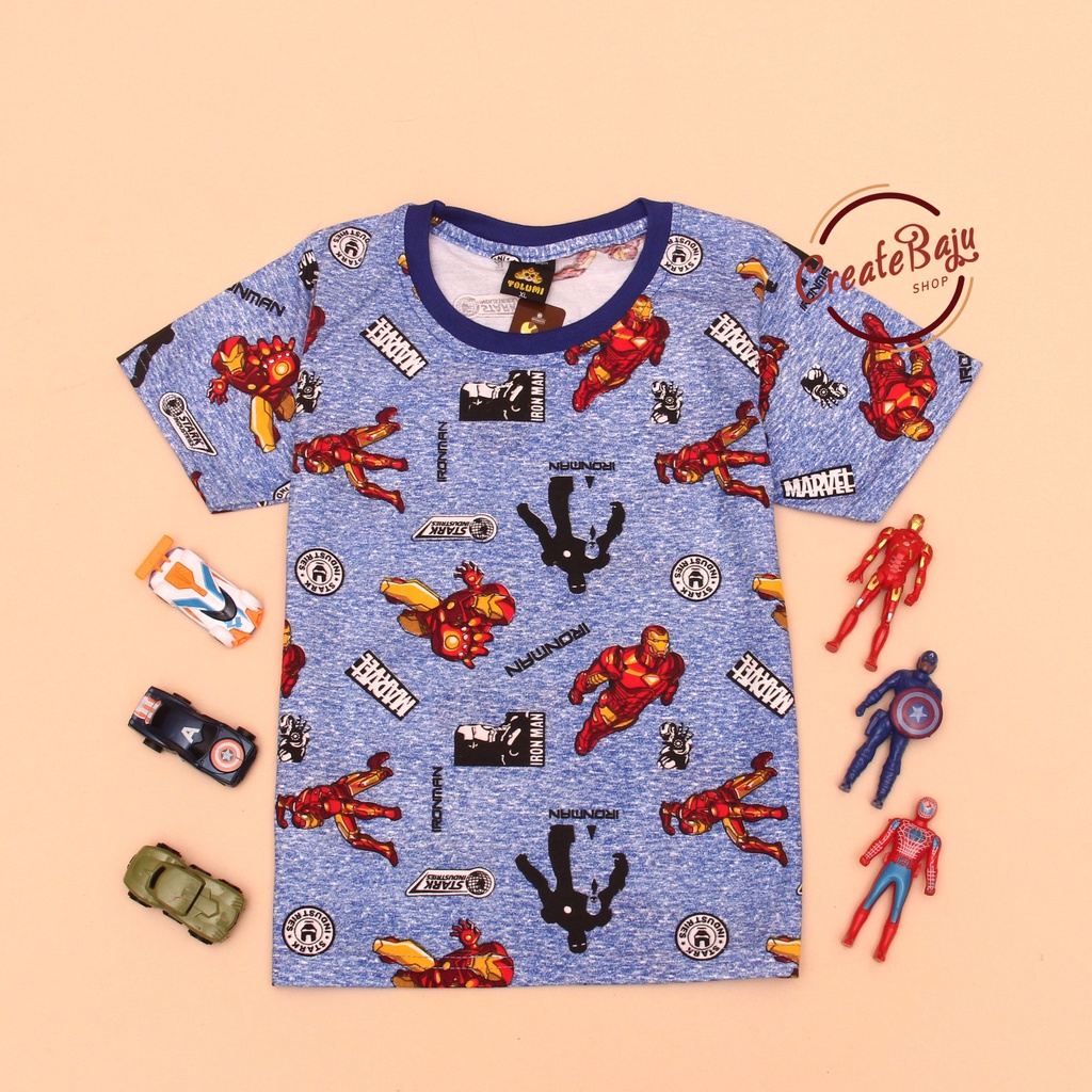 KAOS ANAK LAKI IRONMAN 1-7 TAHUN BAJU ATASAN ANAK LAKI FASHION TERMURAH BAHAN KATUN