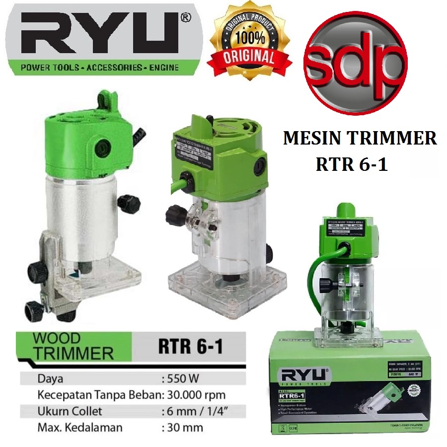 RYU ROUTER RRT 12-1 Mesin profil kayu 6 mm 12 mm / ukir MESIN PROFILE MESIN LOTER KAYU MESIN ROUTER 