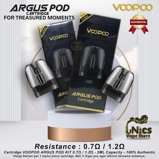 Cartridge VOOPOO ARGUS POD KIT 0.7 / 1.2 Ohm - 2ML Capacity - 100% Authentic Katrid Refill Pods Oten by Voopoo (Harga Satuan)
