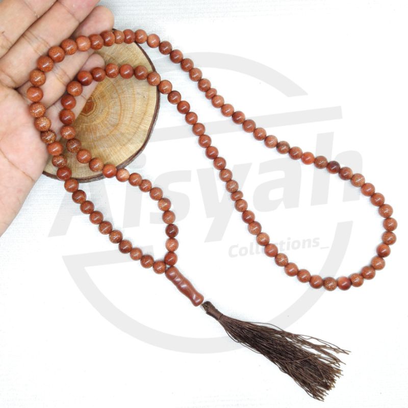 TASBIH BATU PASIR EMAS 99 BUTIR ORIGINAL STONE