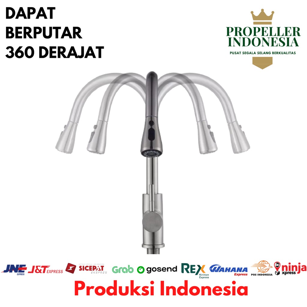 Kran Cuci Piring Kran Air Stainless Keran Tarik Dapur Stainless Keran Air Cuci Piring Kran Air Putar