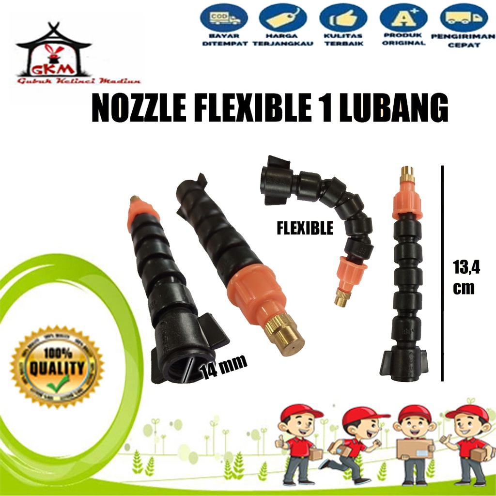 Nozel Flexible Kepala Kuningan Lubang satu