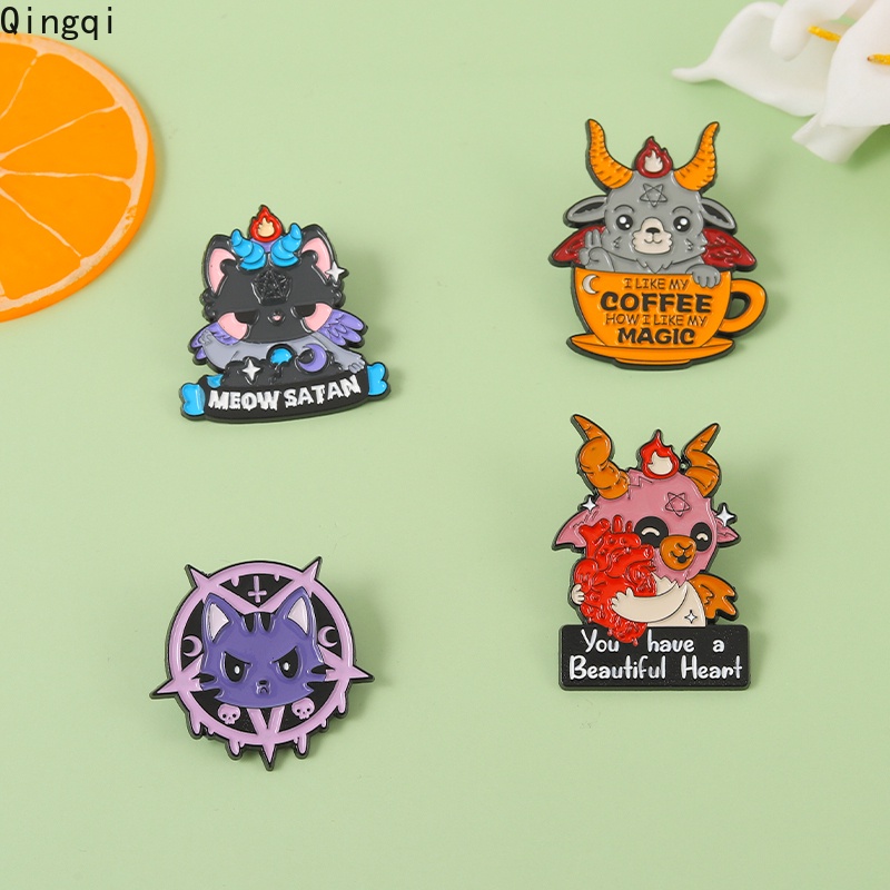 Bros Pin Enamel Bentuk Kucing Kambing Lucu Untuk Hadiah Anak