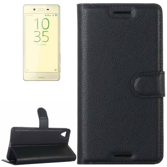 SS7132 - LITCHI HORIZONTAL LEATHER CASE XPERIA X PERFORMANCE BLACK