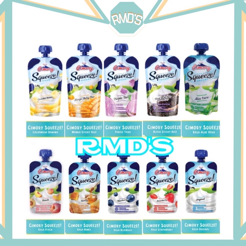CIMORY SQUEEZE YOGURT 120g ALL VARIAN NEW MANGO BANANA KETAN HITAM PURPLE TARO
