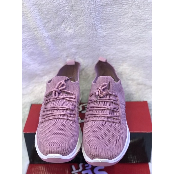 Sepatu sneakers slip on cewek import rajut SAILATU pink sz 36-40