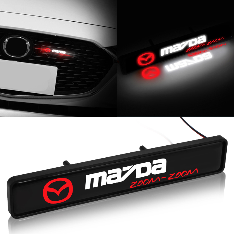 Dengan lampu LED Stiker Lencana Grille Depan Mobil With LED light Car Front Grille Emblem Badge Stickers For Mazda Mazdaspeed CX-30 CX-8 Mazda3 CX-3 CX-9 Mazda6 CX-5 Mazda2