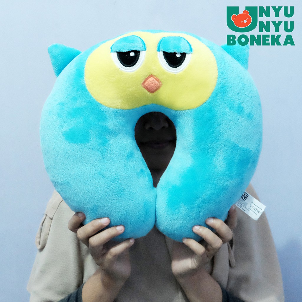 Bantal leher neck pillow mobil  office sovenir bantal roumang owl kpop burung hantu animal