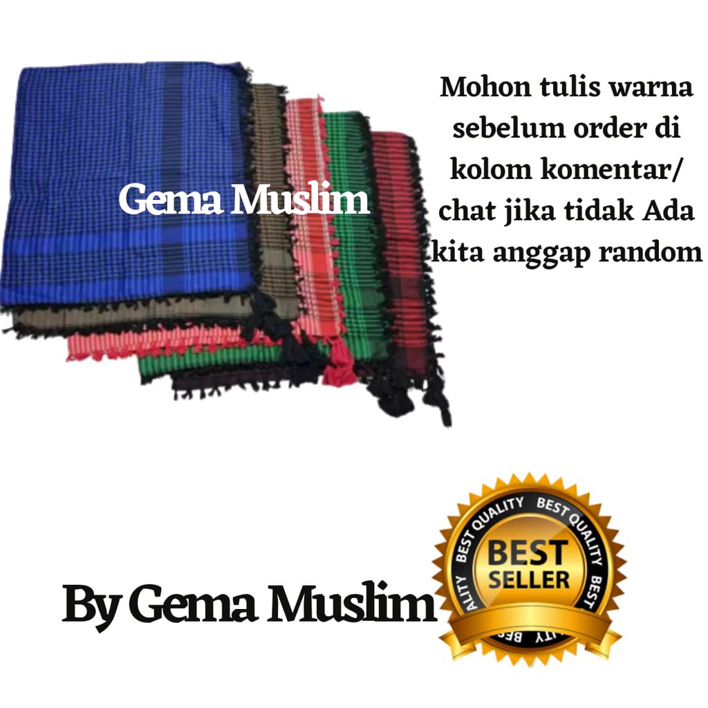 sorban gema motif kotak rumbai harga seri warna isi 5 pcs