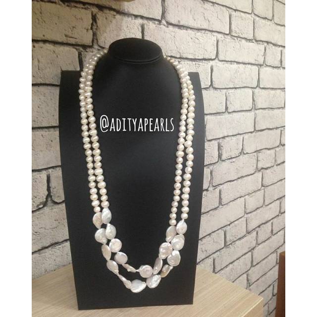 Kalung mutiara keshi