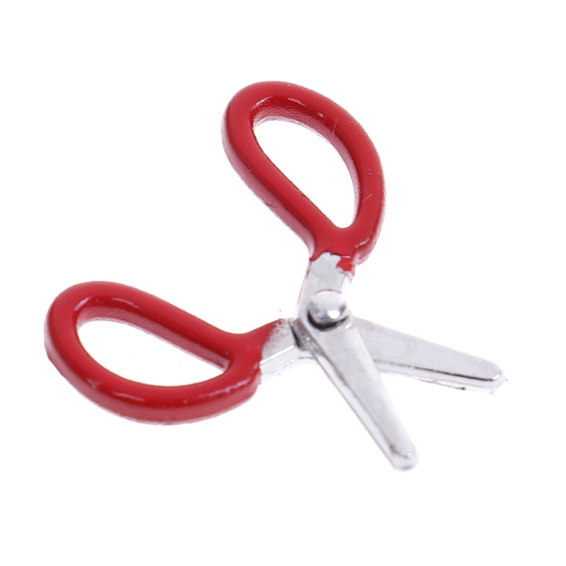 【beautifulhome12.id】1:12 Dollhouse mini metal red scissors simulation furniture scissors model toys